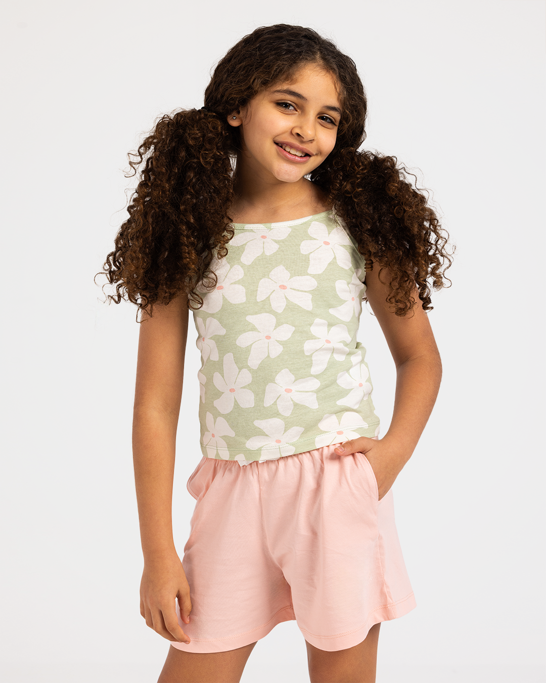Big Flowers Girls Pajama in Candy Colors