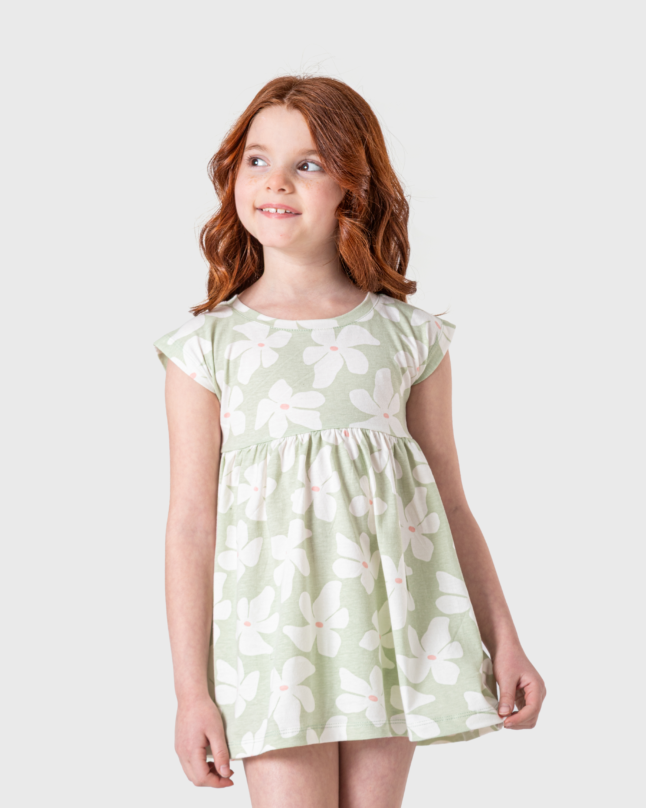 قميص نوم بناتي بطبعة زهور كبيرة وألوان الحلوى