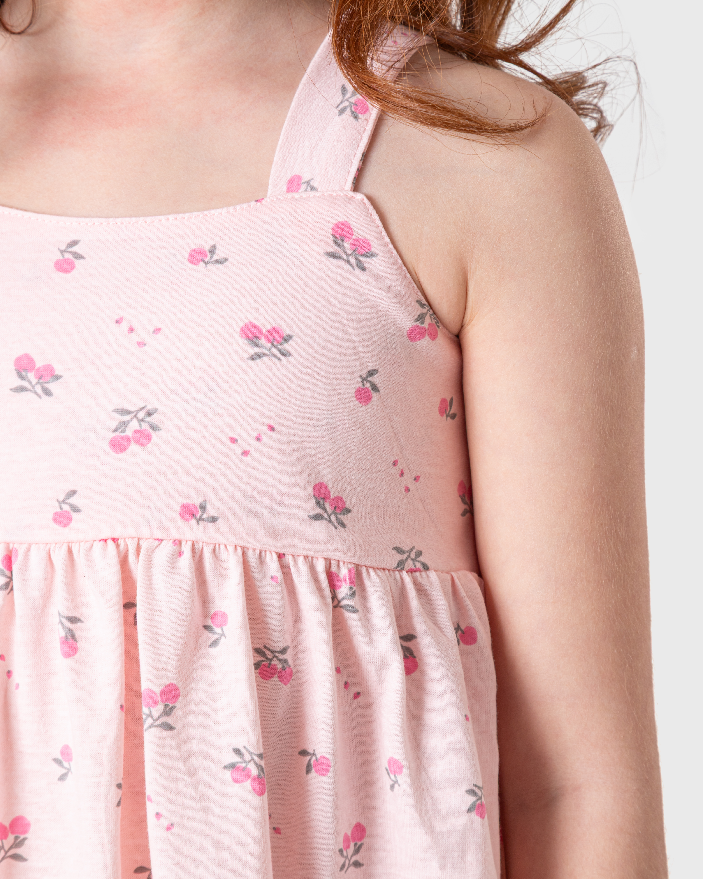 فستان بناتي بطبعة فواكه وألوان زاهية