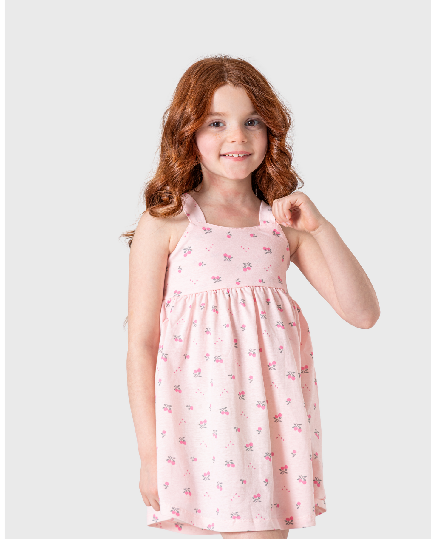 فستان بناتي بطبعة فواكه وألوان زاهية