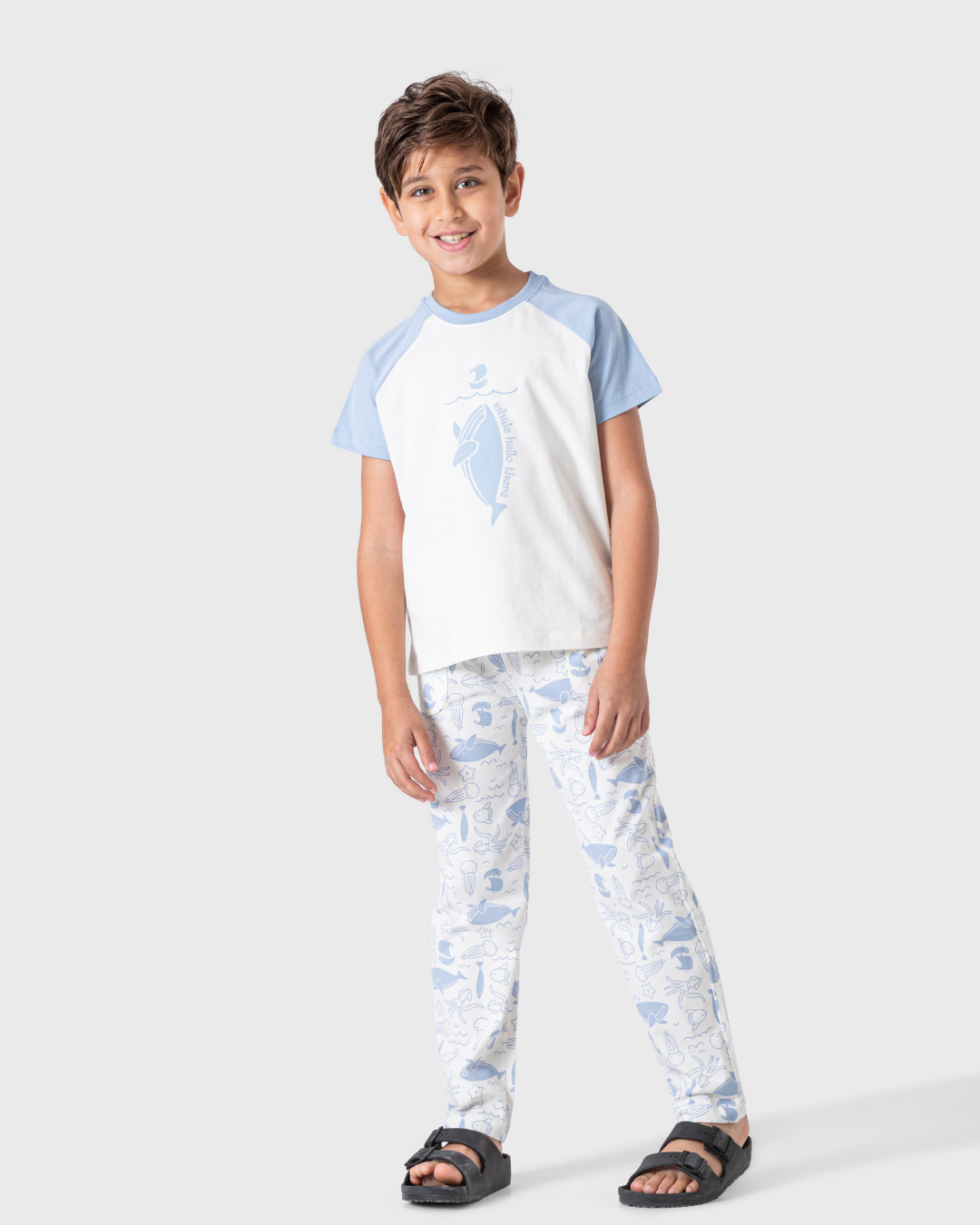 بيجاما توب و بنطلون حياه بحريه