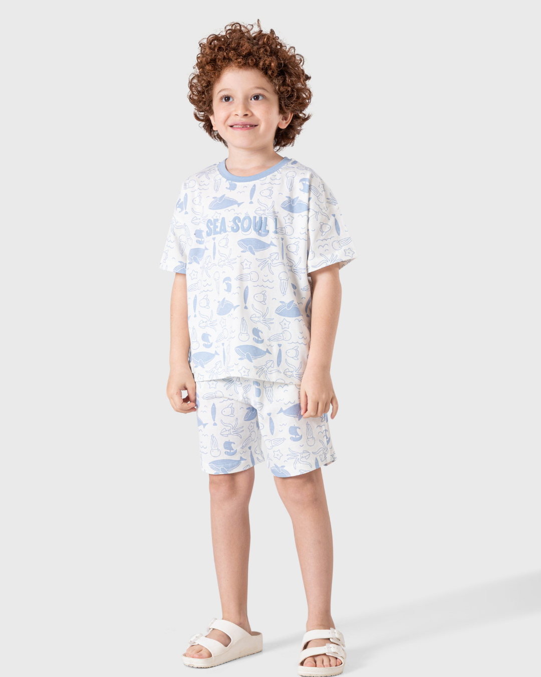 Printed top and shorts pajamas