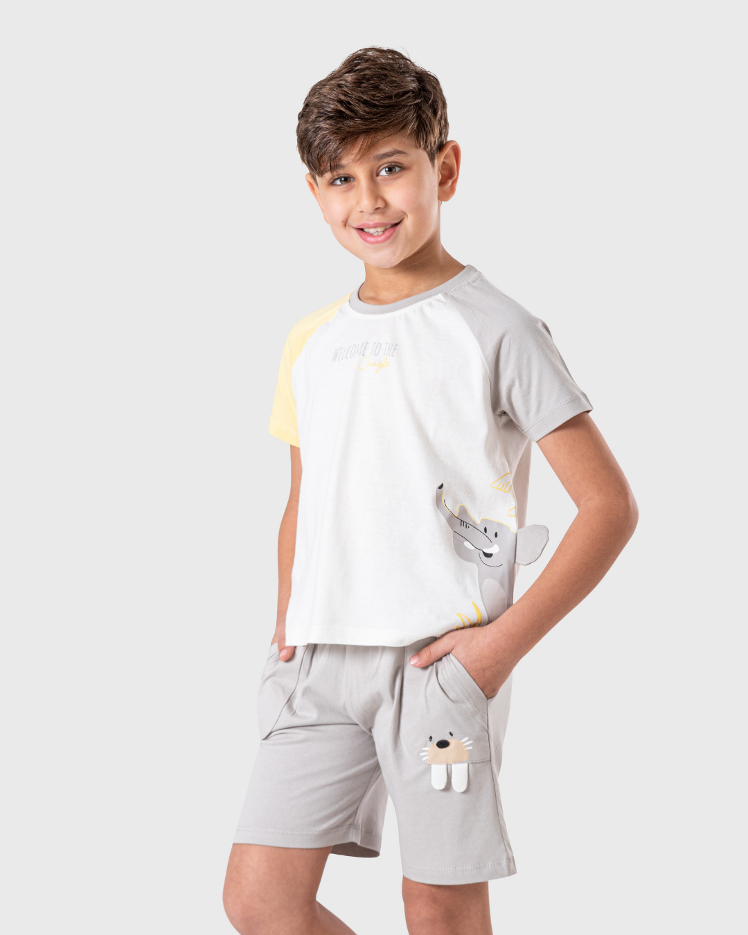 Boys' pajamas with a fun jungle print