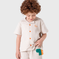 Boys' waffle set with buttoned shirt