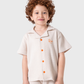 Boys' waffle set with buttoned shirt
