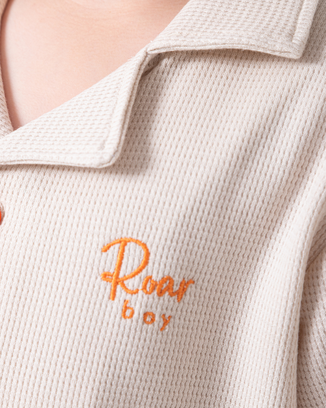 Boys' waffle set with buttoned shirt