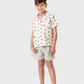 Stylish boys' set with turtle print and buttoned shirt