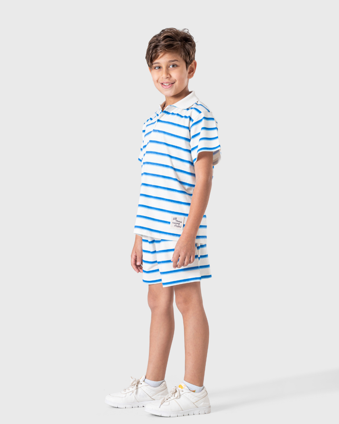 طقم توب و شورت مخطط