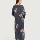 Women's Long Printed Nightshirt with Long Sleeves