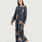 Women's Long Printed Nightshirt with Long Sleeves