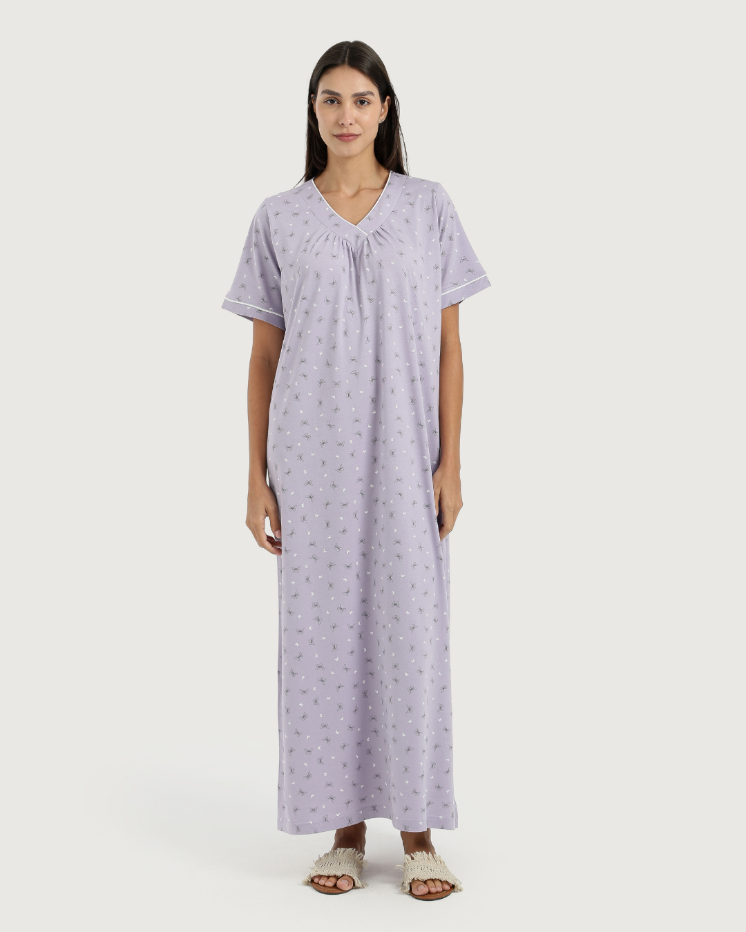 قميص نوم حريمي طويل نص كم