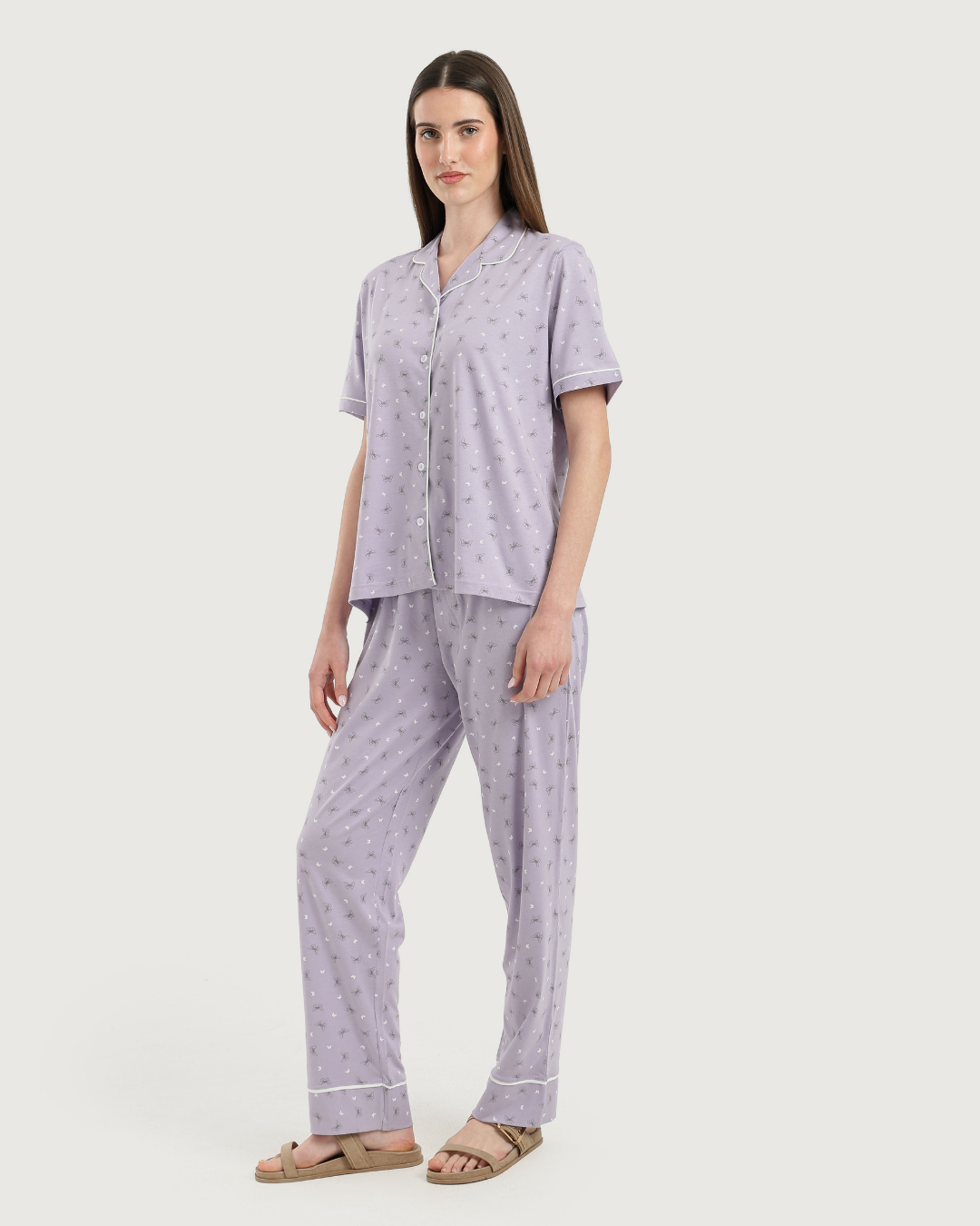 Women's half-sleeved pajama with pants