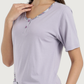 Women's half-sleeved pajamas with embroidery and fabric trousers