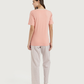 Women's half-sleeved pajamas with embroidery and fabric trousers