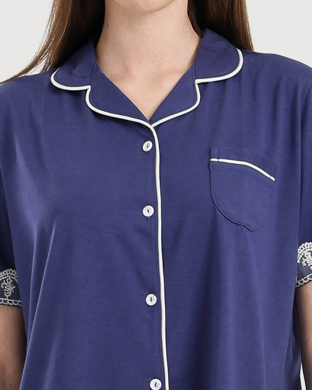 بيجامة حريمي نص كم مع بنطلون