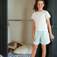 Cute girls' pajamas with a cheerful floral print