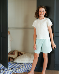 Cute girls' pajamas with a cheerful floral print