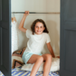Cute girls' pajamas with a cheerful floral print
