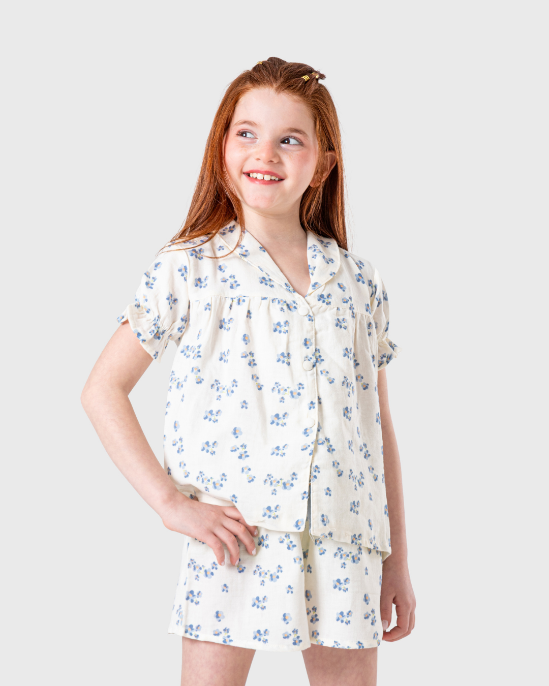 بيجاما قصيرة بألوان كريمية أنيقة