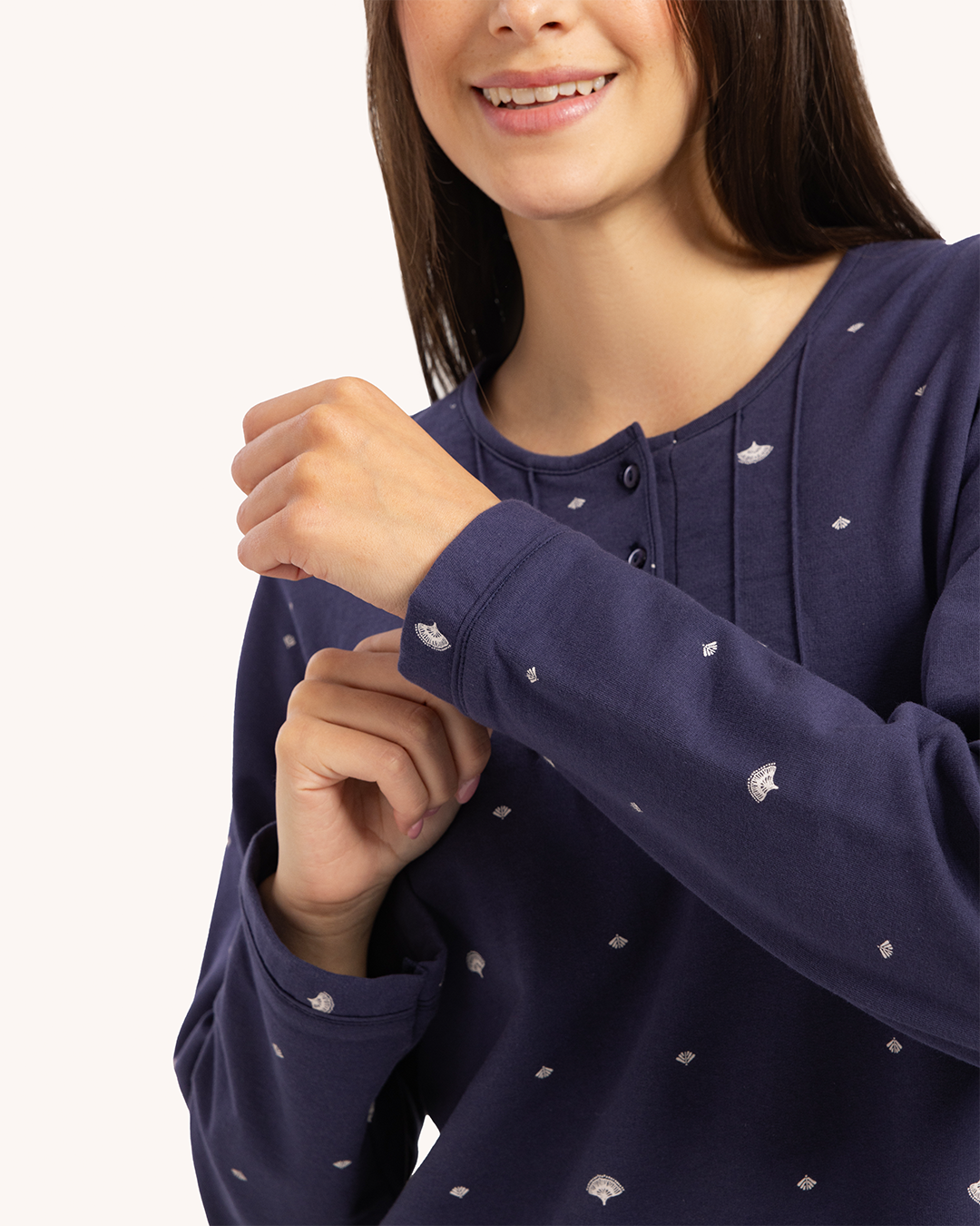 قميص نوم حريمي مطبوع بكم