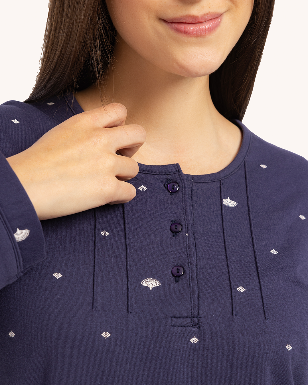 قميص نوم حريمي مطبوع بكم