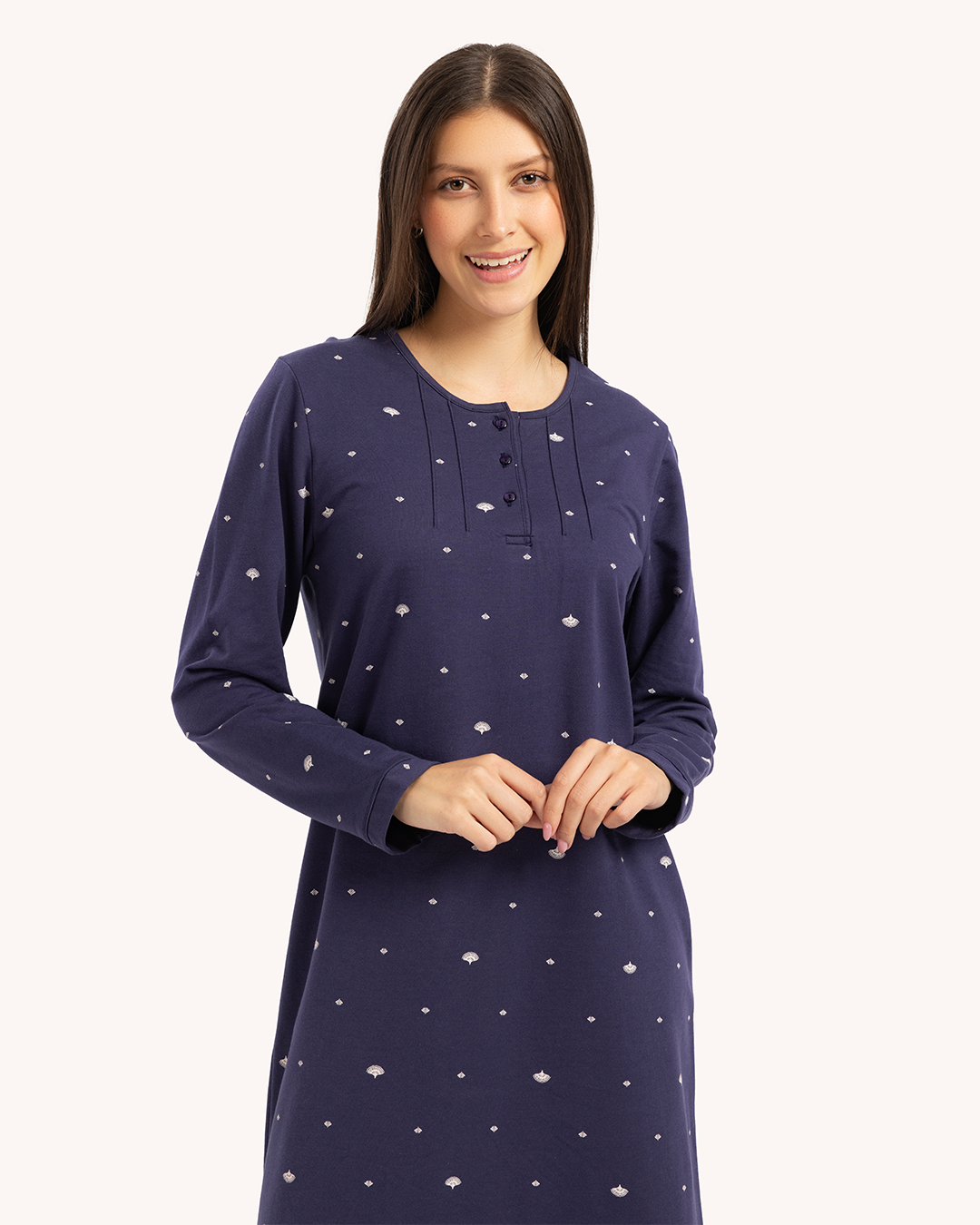 قميص نوم حريمي مطبوع بكم