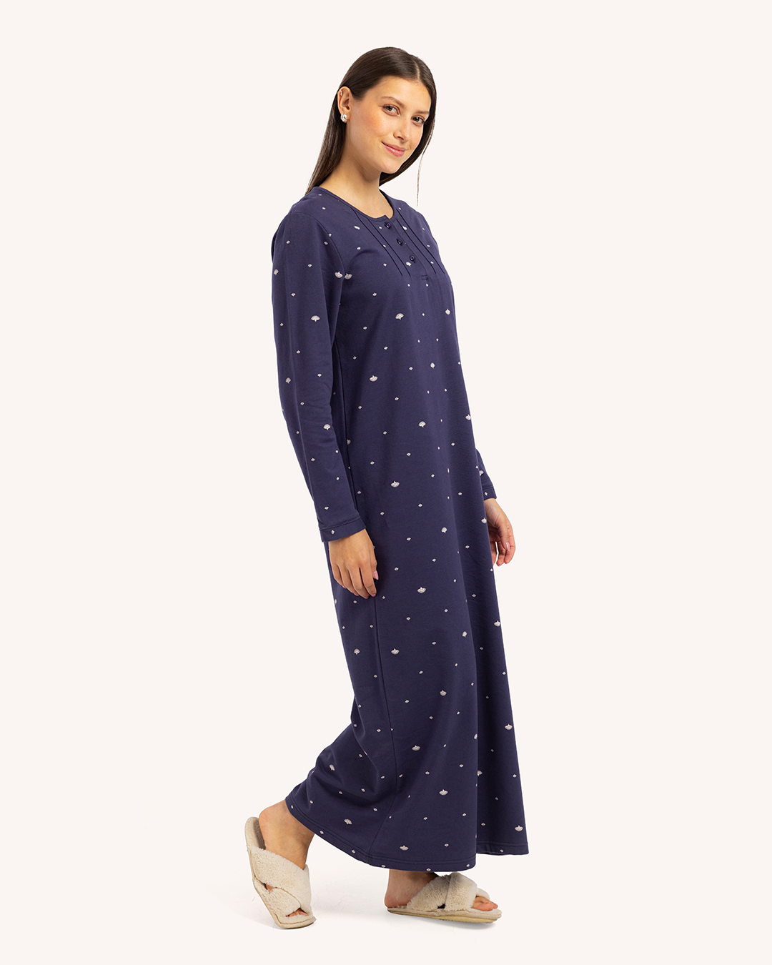 قميص نوم حريمي مطبوع بكم