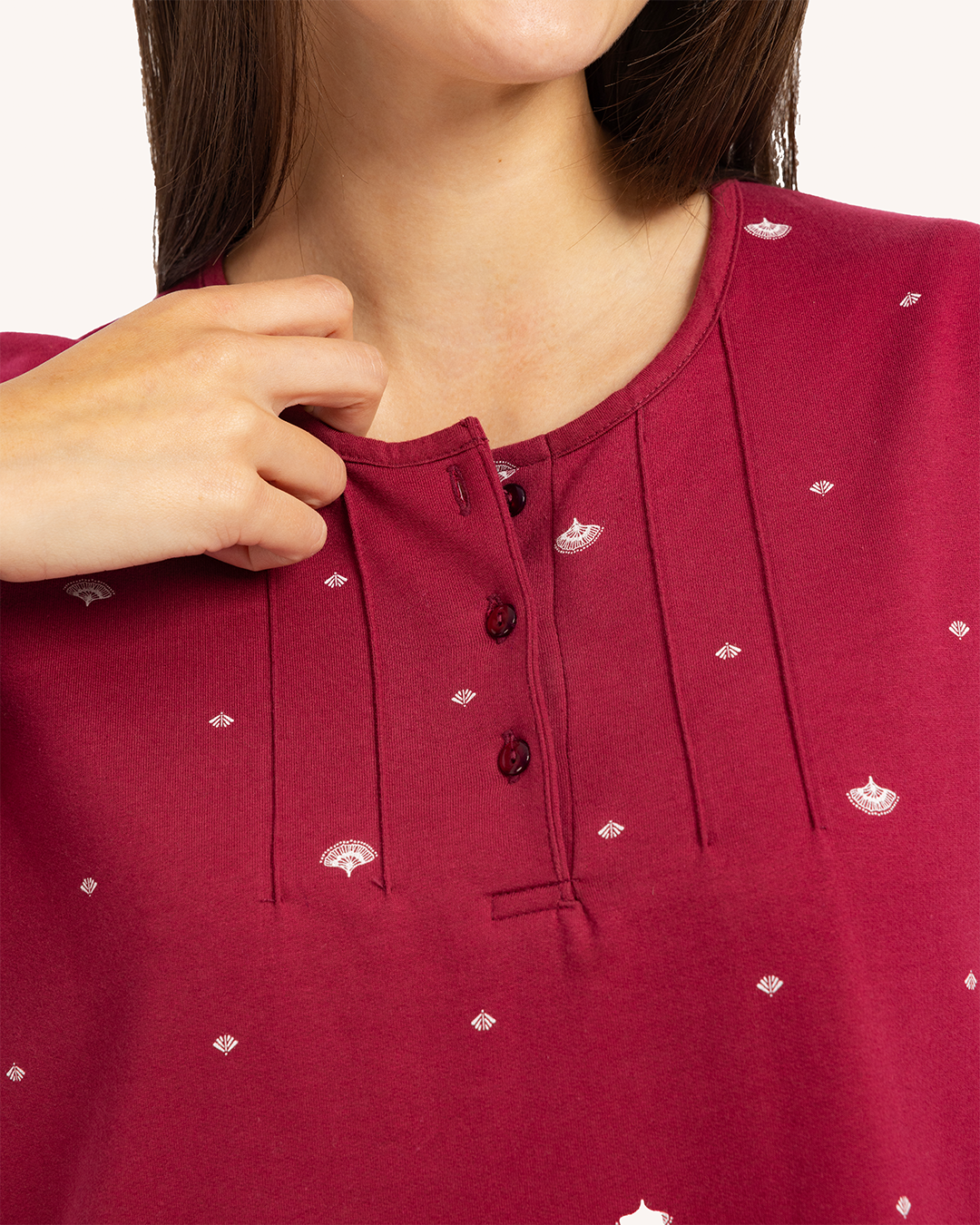 قميص نوم حريمي مطبوع بكم