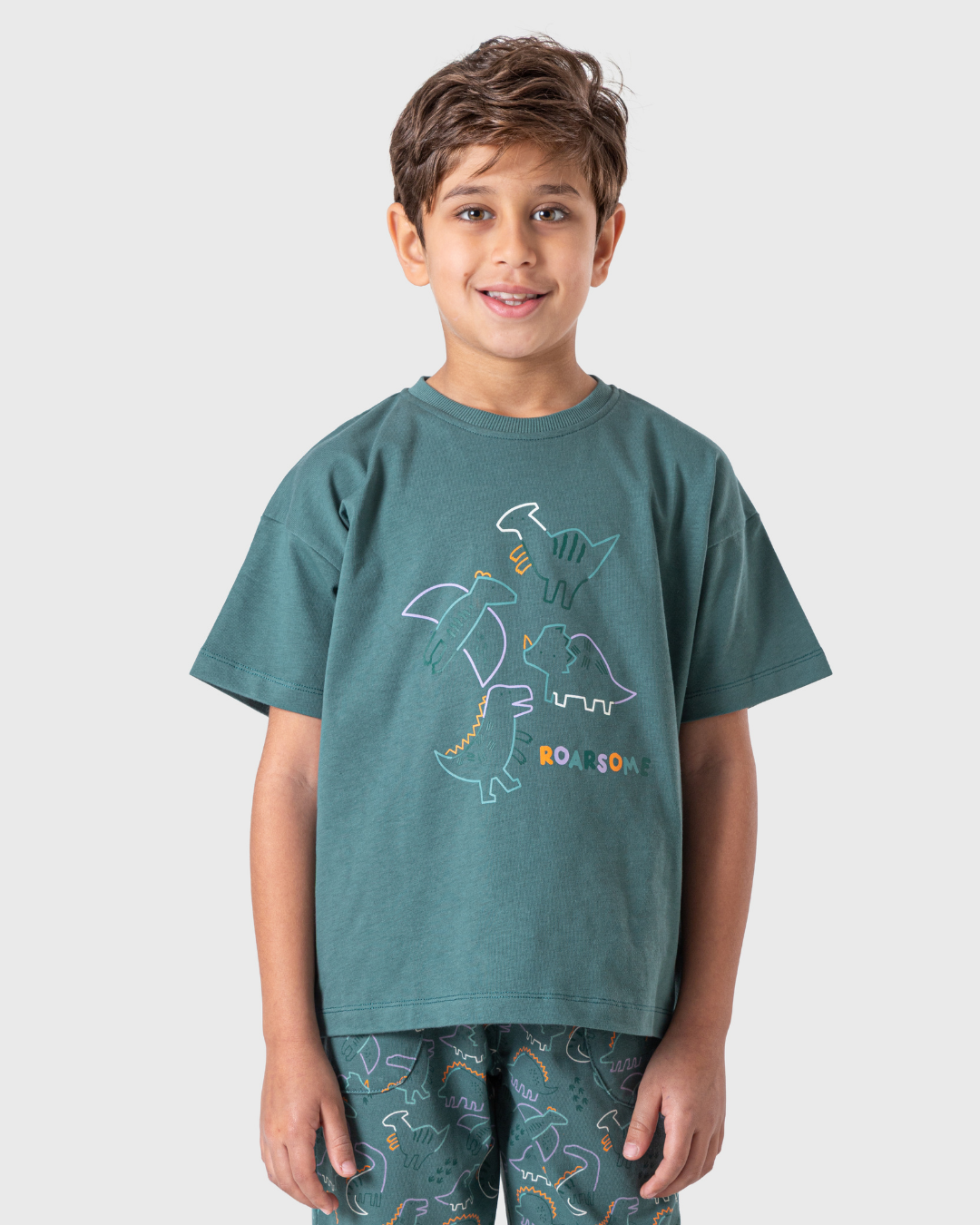 بيجاما اولادي مقاس واسع ديناصورات