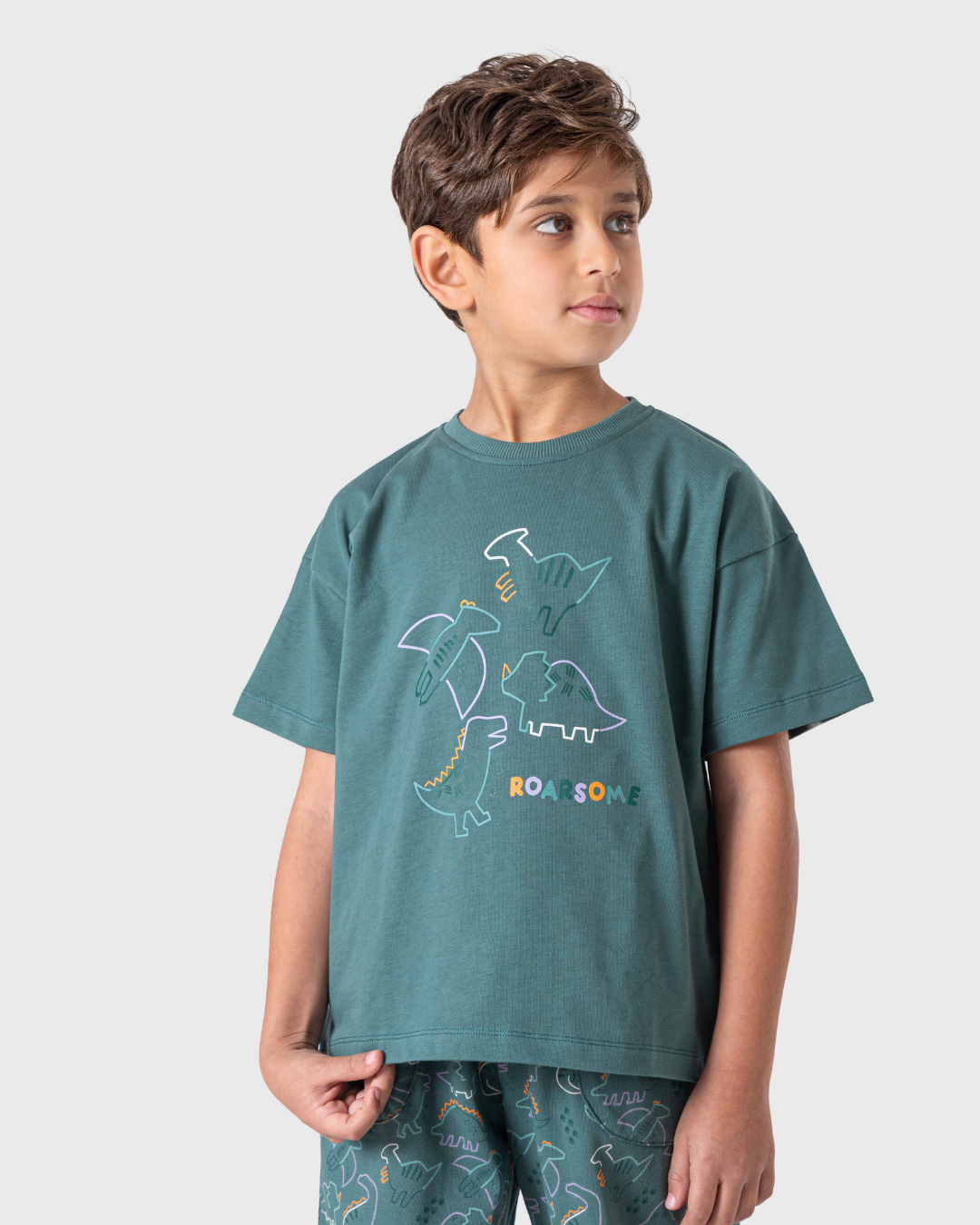 بيجاما اولادي مقاس واسع ديناصورات