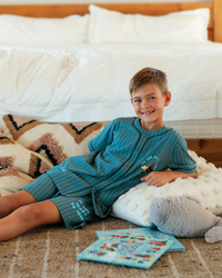 We are all friends with my boys' pajamas