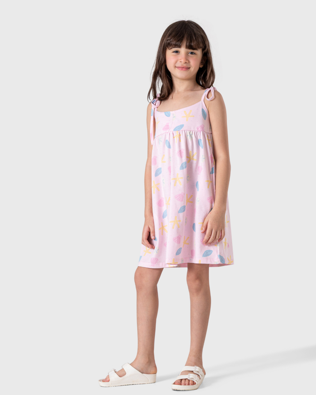 فستان بينك اصداف