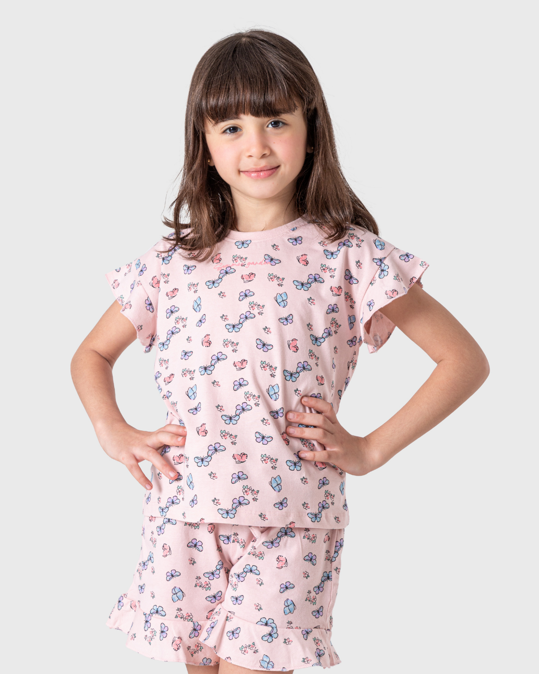 بيجاما بناتي بكشكشه بفراشات