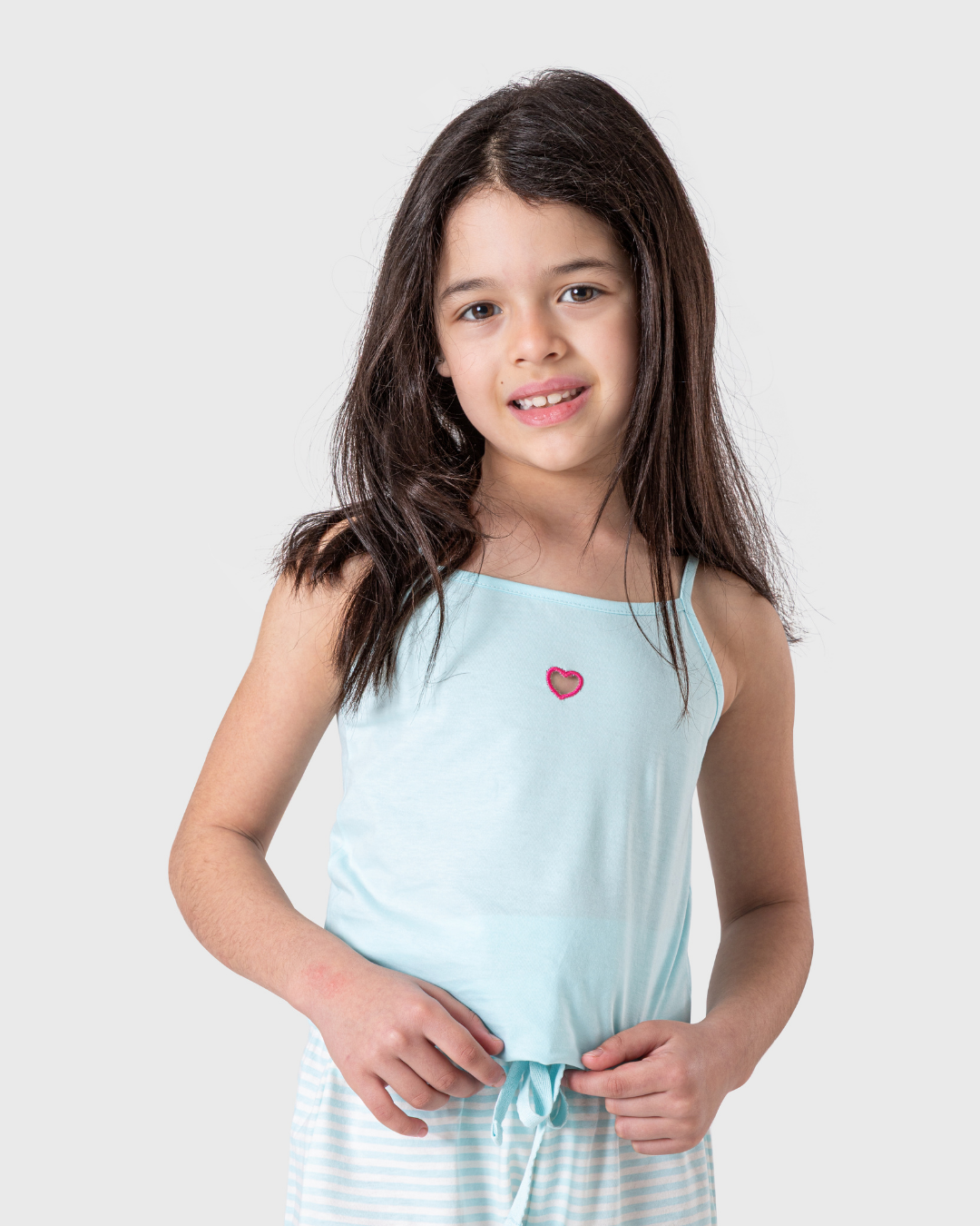 بيجاما بنات مخططة بألوان باستيل ناعمة