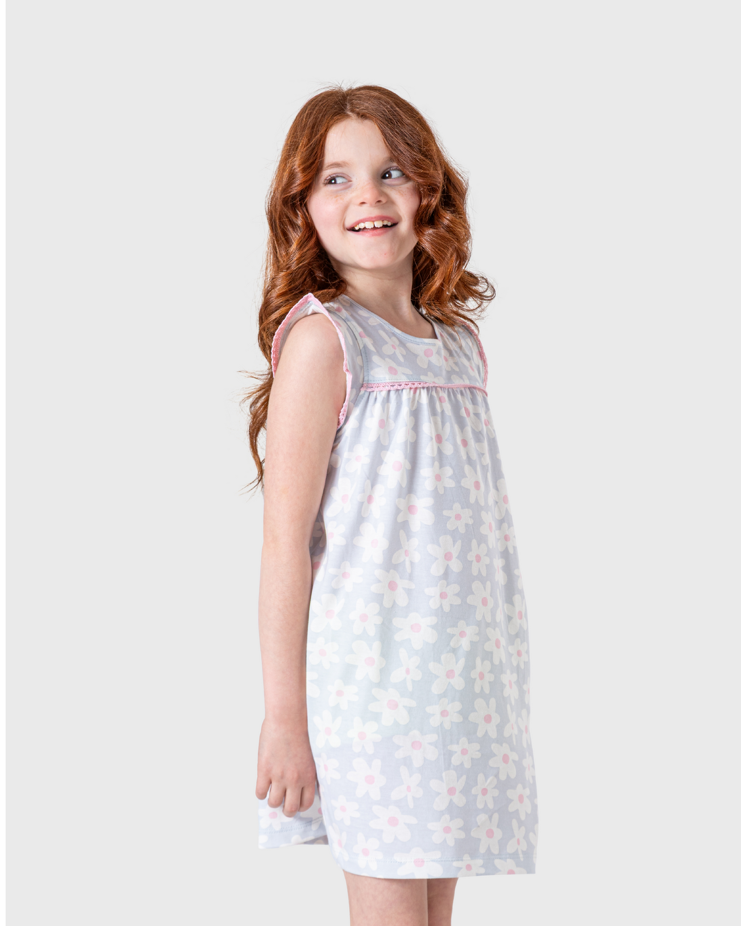 Nightgown with large floral pattern