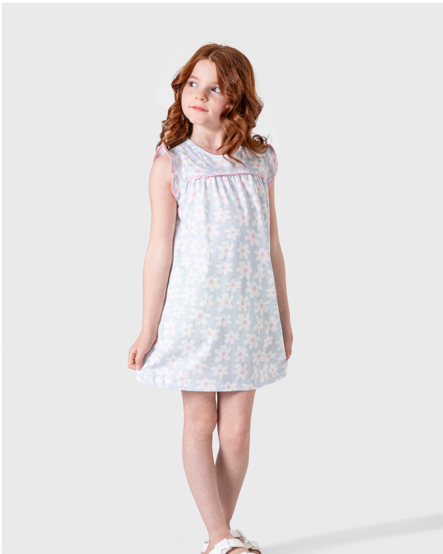 Nightgown with large floral pattern