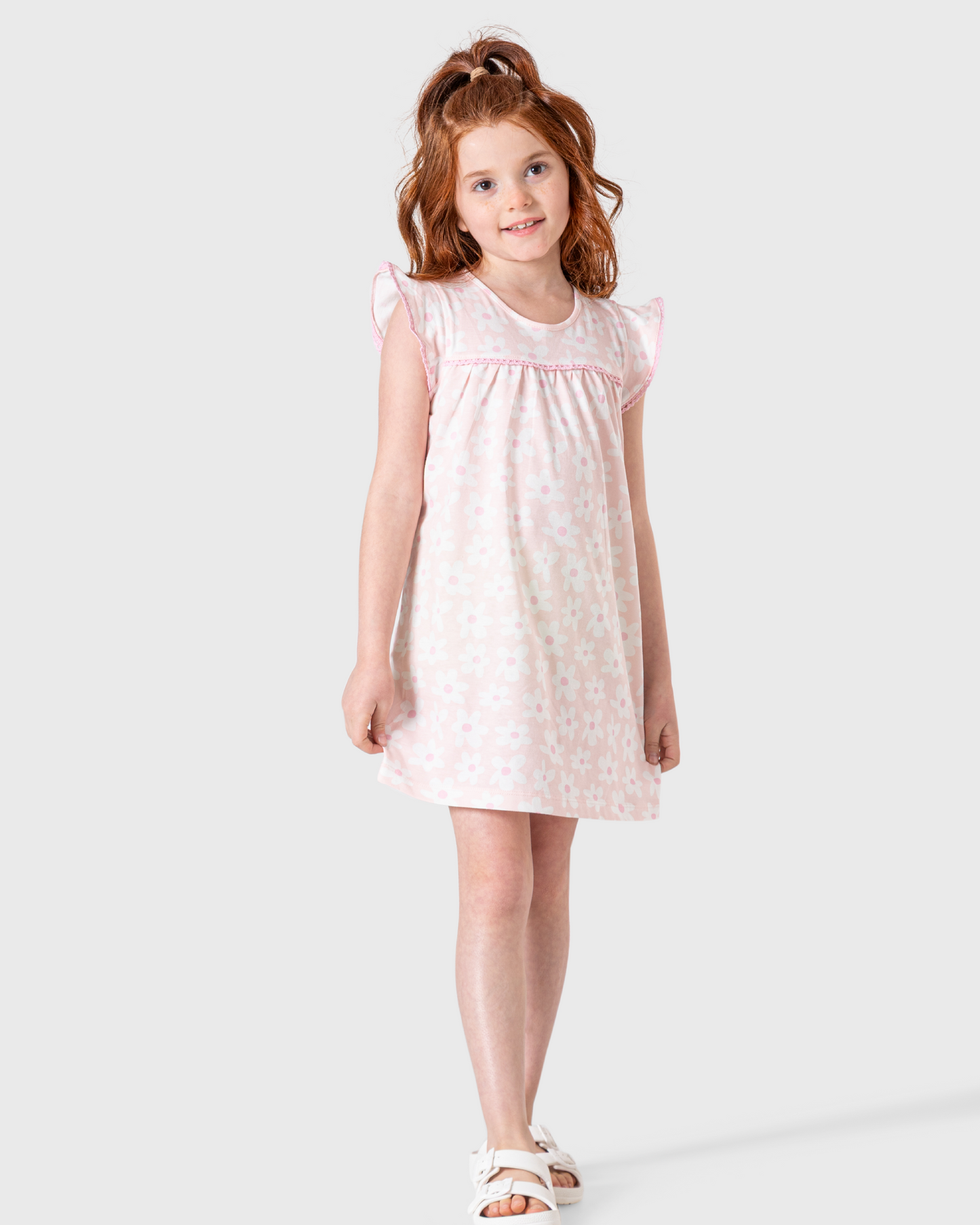 Nightgown with large floral pattern