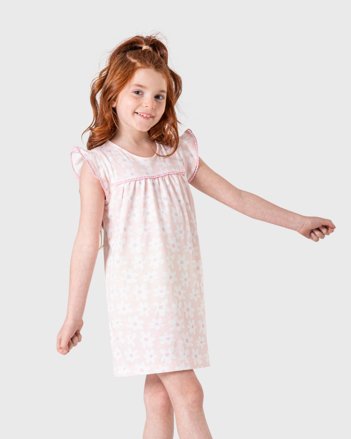 Nightgown with large floral pattern