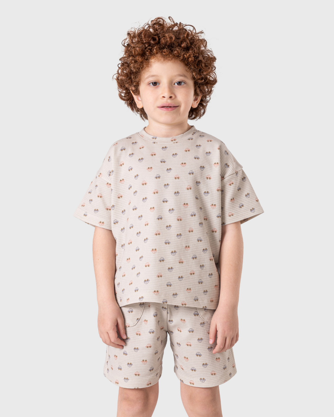 Boys' Pajama in Beige with a Fun Design