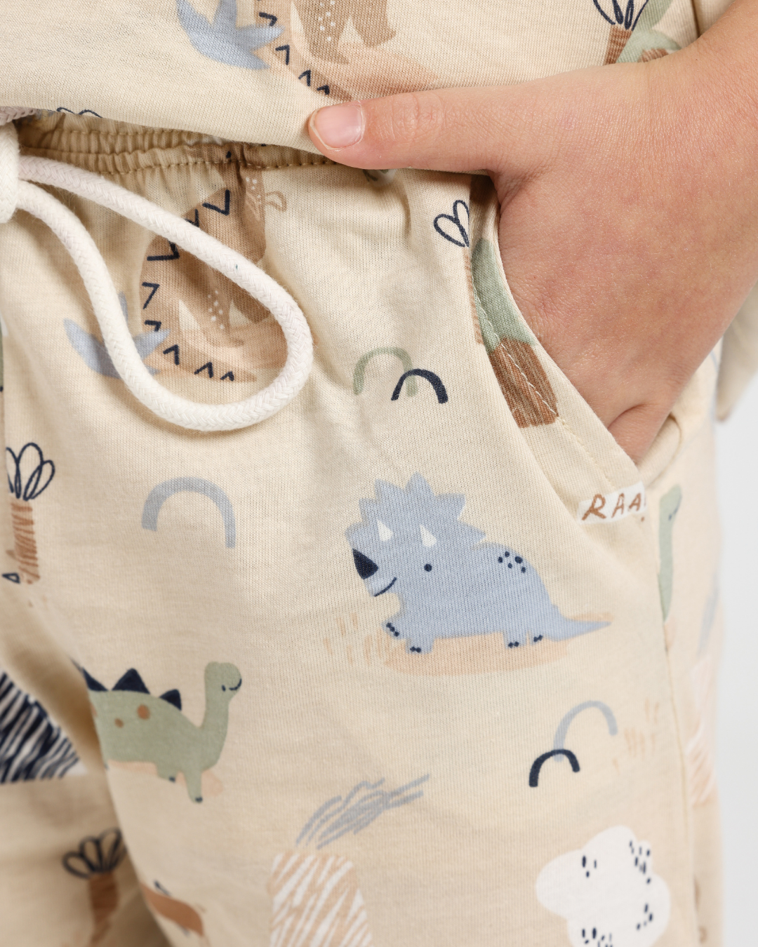 Roar boys pajama in beige dino