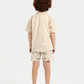 Roar boys pajama shorts in beige dino