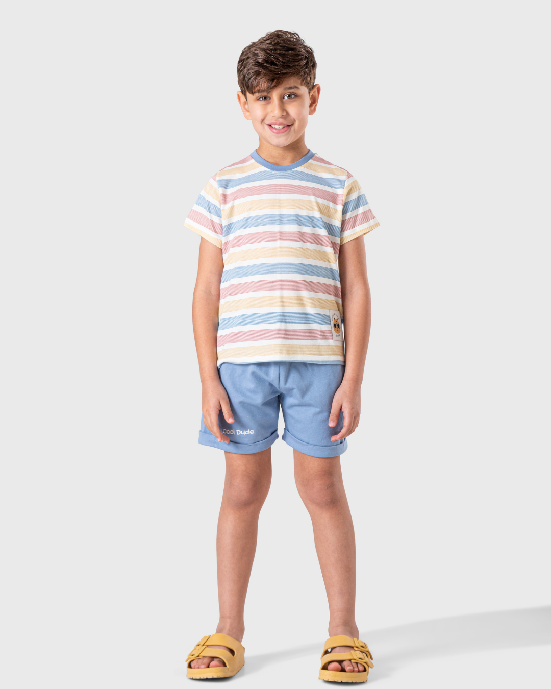 Striped top and shorts set