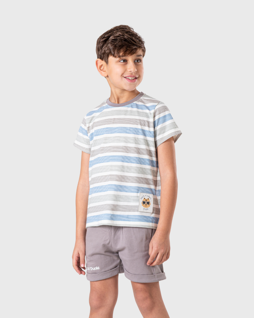 Striped top and shorts set