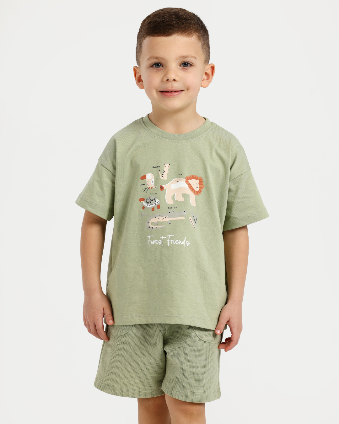 A Boy Who Loves Forest Pajama in Earth Colors