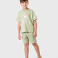 Forest pajamas in earthy tones for a stylish boy