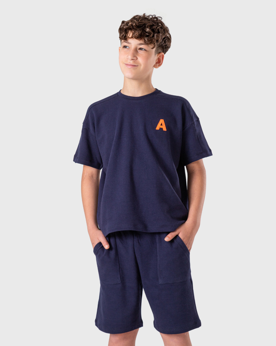 بيجاما وافل أولاد بألوان داكنة