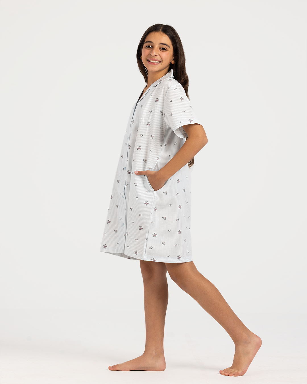 Floral Stripy Girl Nightshirt