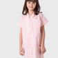Classic striped girls' nightgown in shades of pink