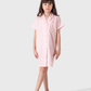 Classic striped girls' nightgown in shades of pink