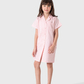 Classic striped girls' nightgown in shades of pink